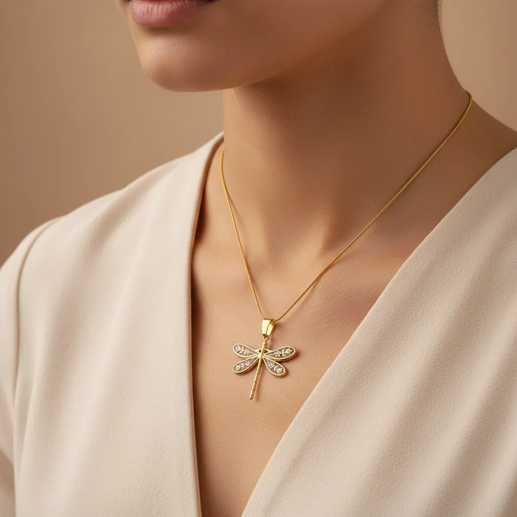 Purple Dragonfly Necklace