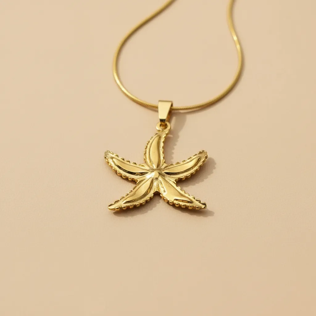 Gold Starfish Pendant Necklace