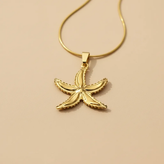 Gold Starfish Pendant Necklace