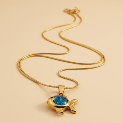 Blue Fish Pendant Necklace