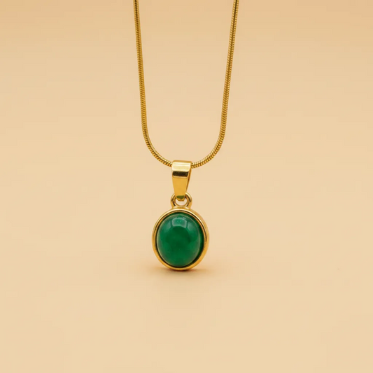 Minimal Green Stone Necklace