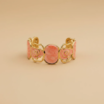 Orange Rose Open Cuff Bracelet