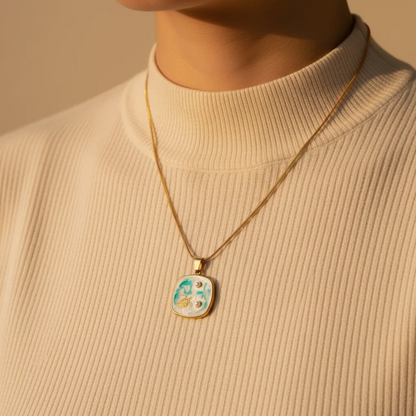 Ocean Turtle Charm Pendant Necklace