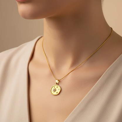 Gold Cosmic Coin Necklace