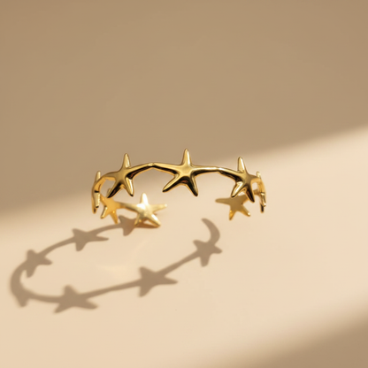Gold Star Open Cuff Bracelet