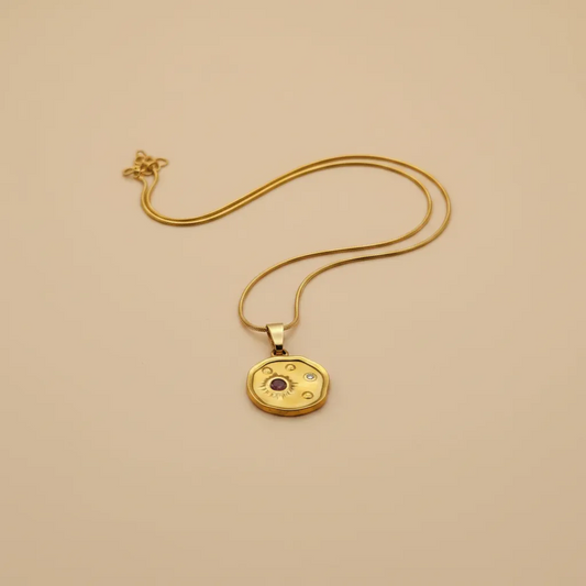 Gold Cosmic Coin Necklace