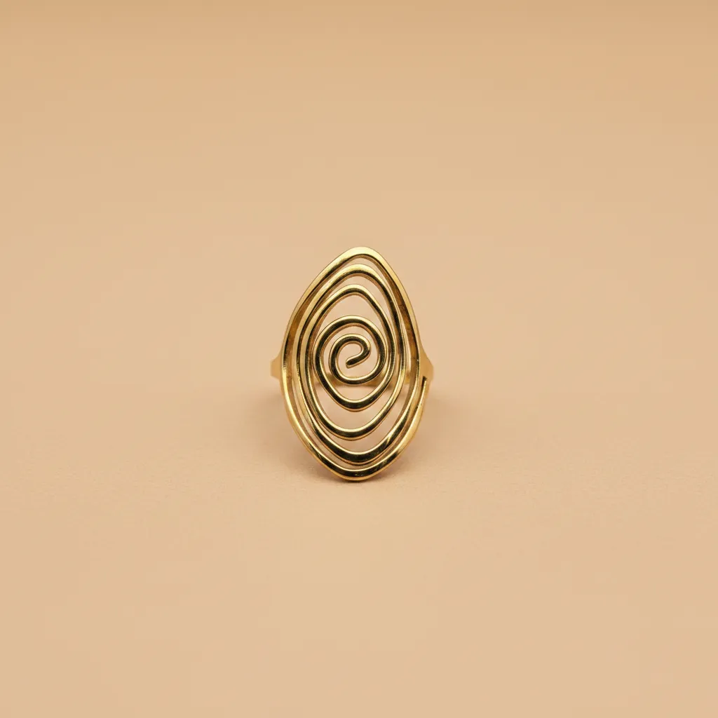 Gold Spiral Statement Ring