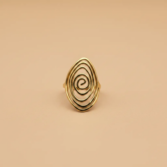 Gold Spiral Statement Ring