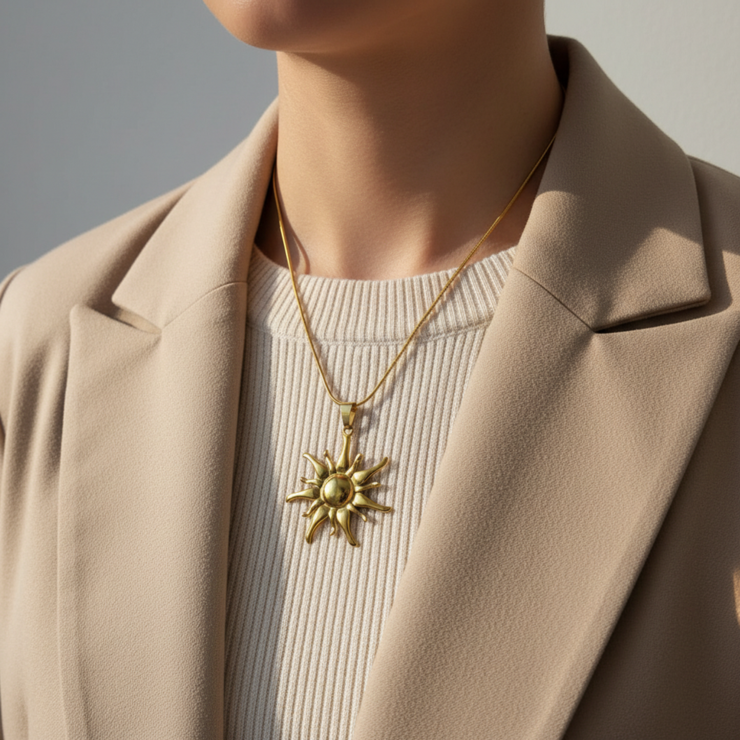 Gold Organic Sun Necklace