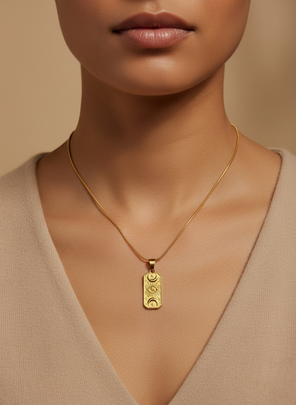 Gold Eye Tag Necklace