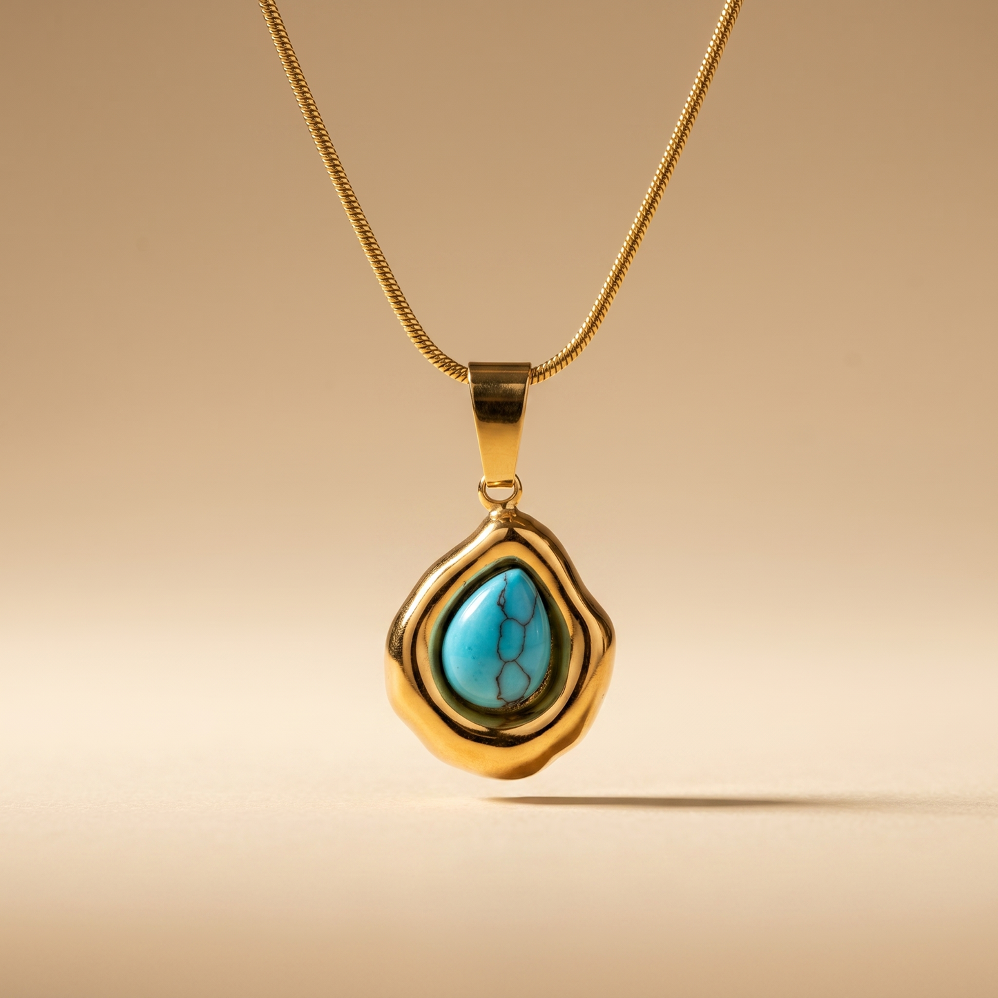 Turquoise Organic Drop Pendant
