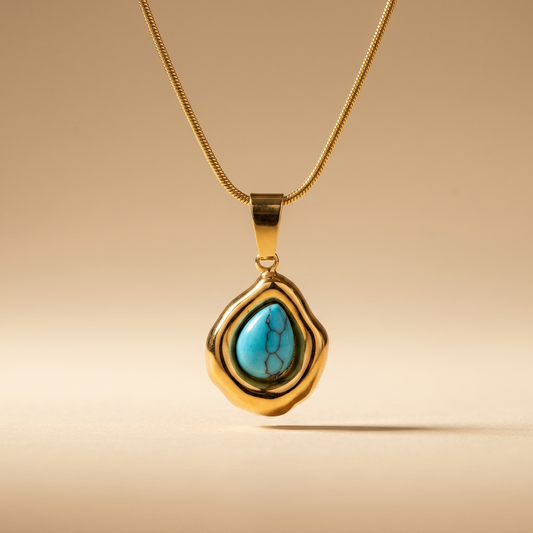 Turquoise Organic Drop Pendant