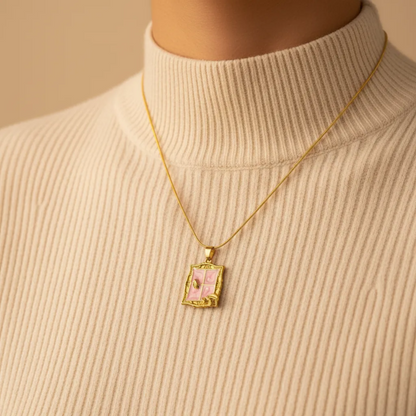 Pink Window Pendant Necklace