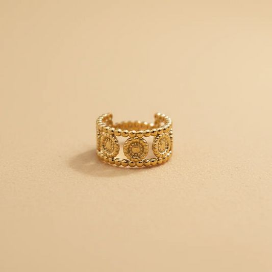 Gold Vintage Coin Detail Ring