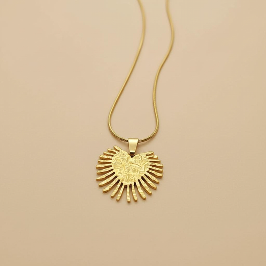 Collier pendentif soleil en or