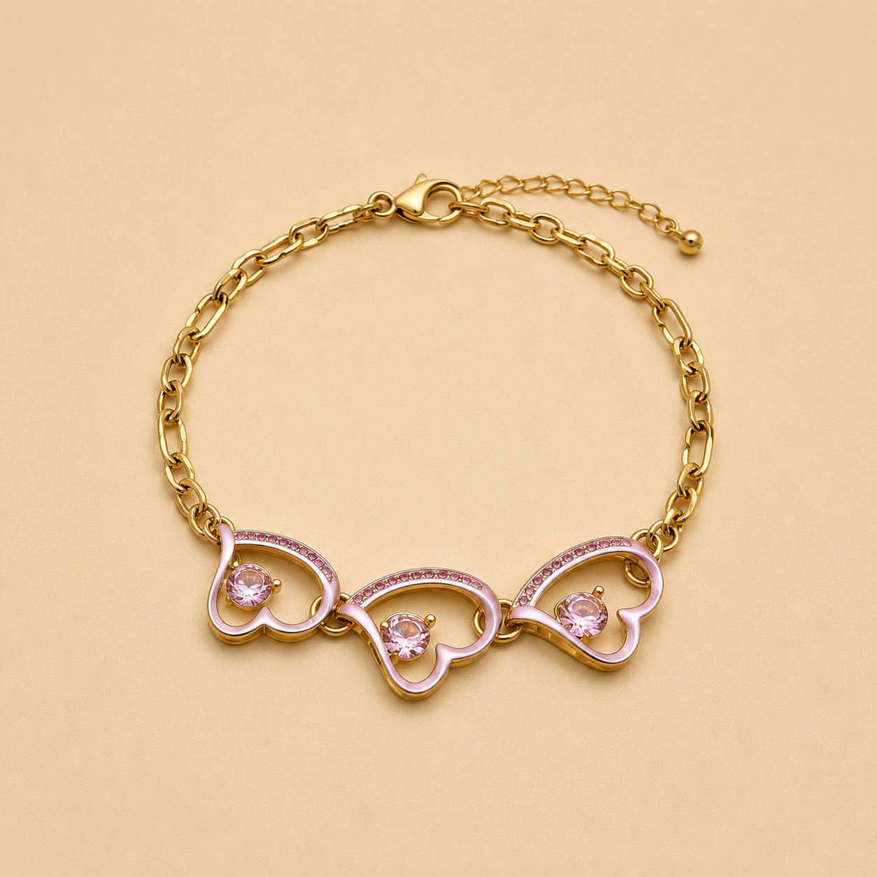 Stainless Steel Heart Glow Bracelet