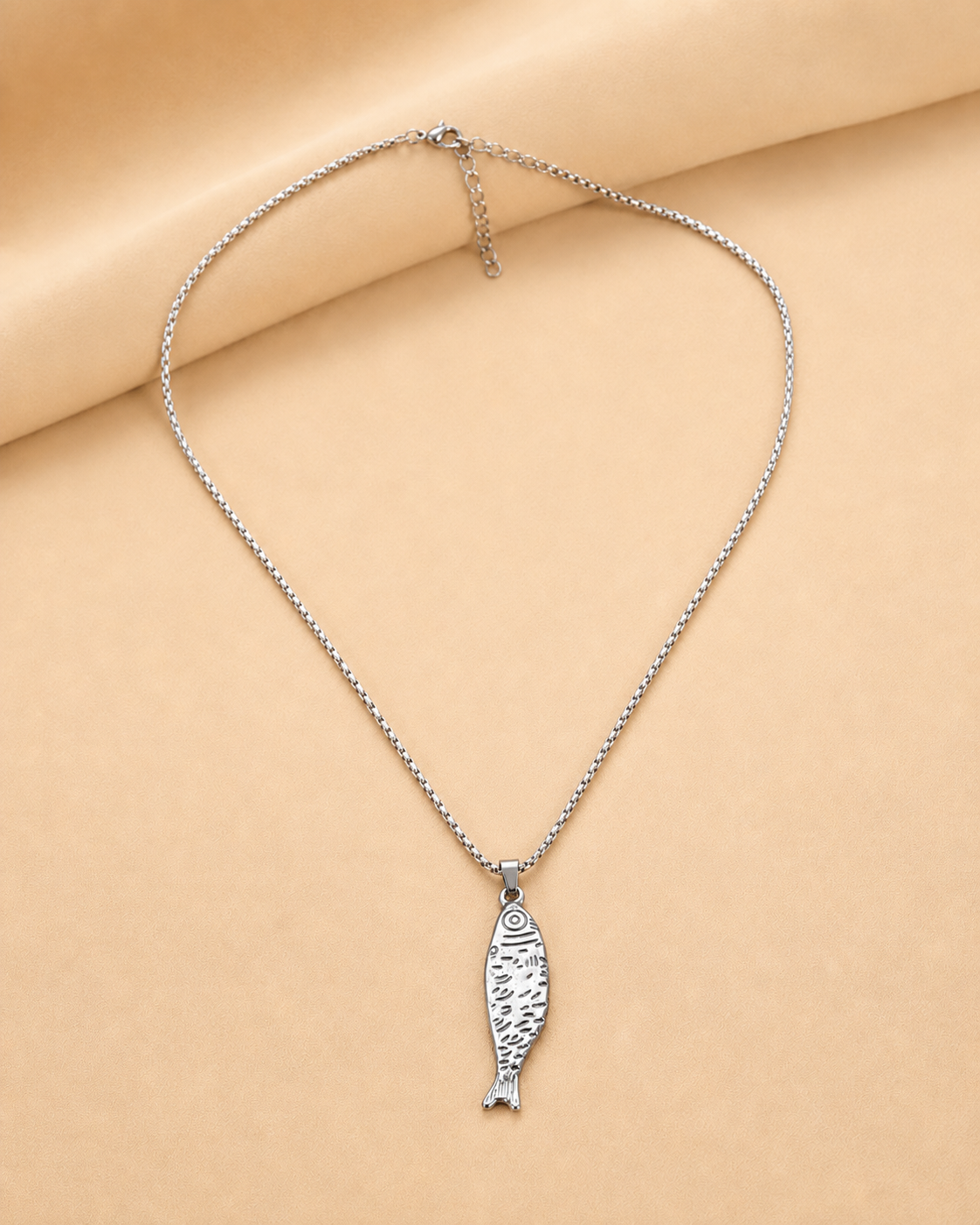 Silver Fish Pendant Necklace