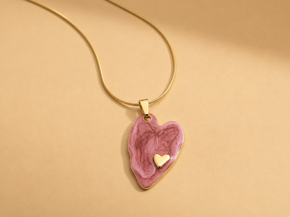 Rosy Heart Glow Necklace