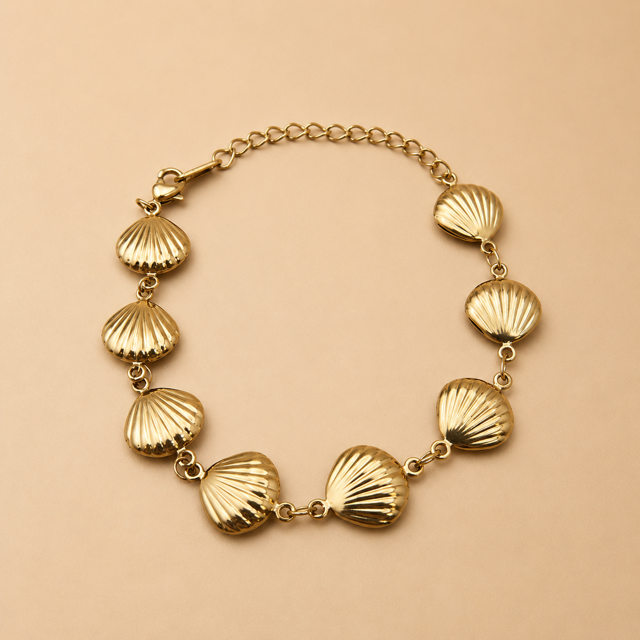 Golden Seashell Charm Bracelet