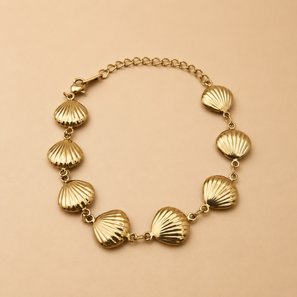 Golden Seashell Charm Bracelet