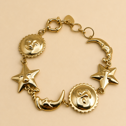 Golden Celestial Charm Bracelet