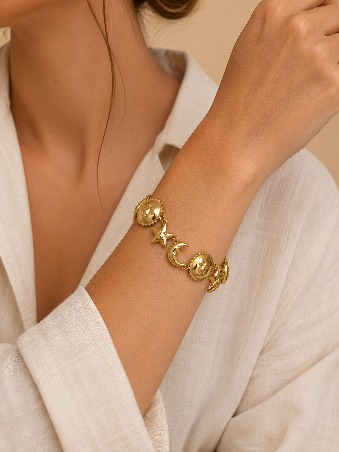 Golden Celestial Charm Bracelet