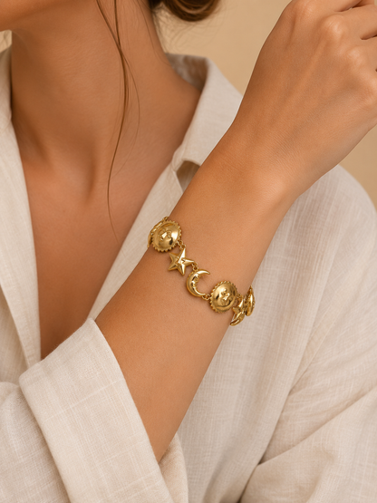 Golden Celestial Charm Bracelet