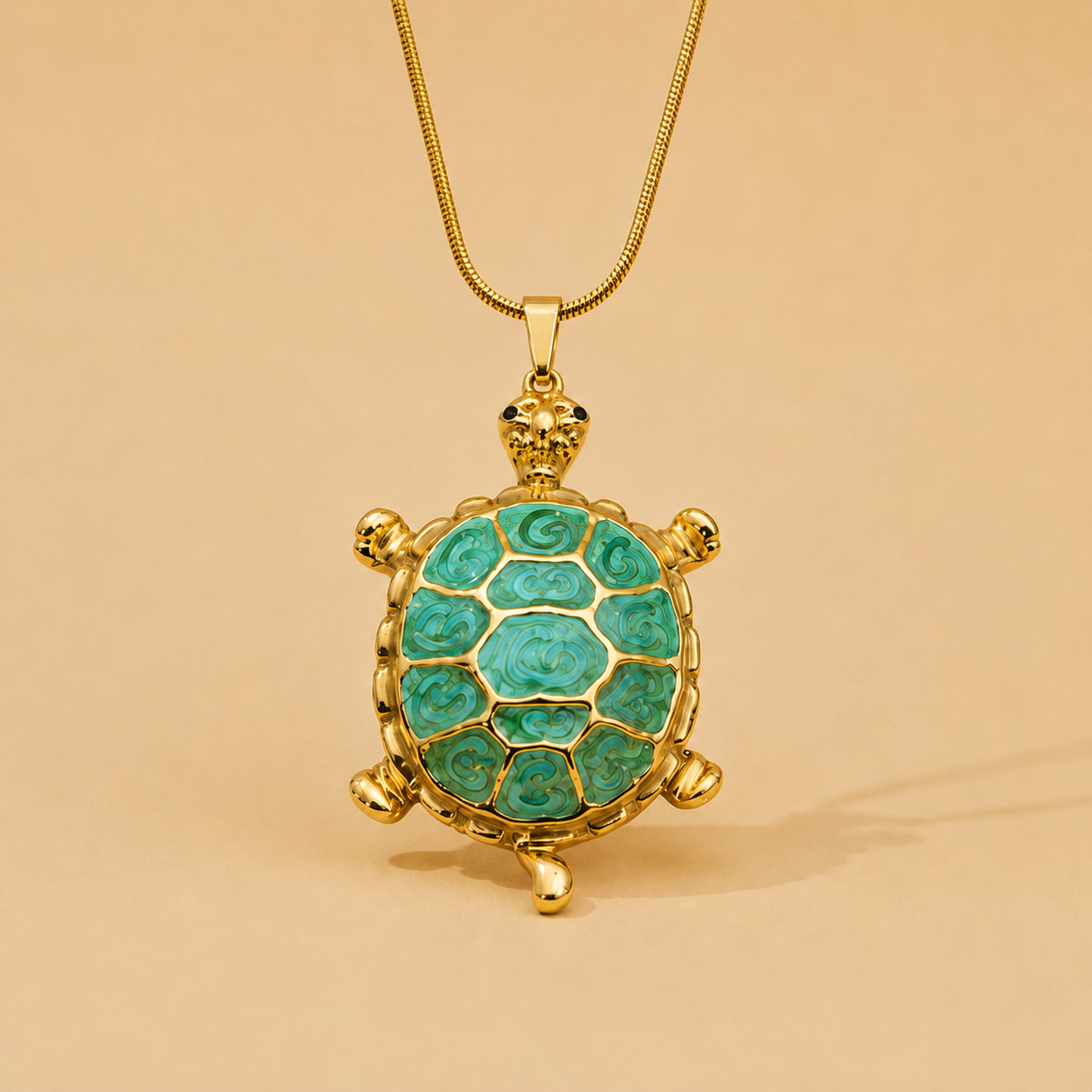 Golden Turtle Shell Necklace