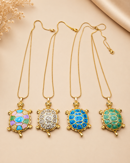 Golden Turtle Shell Necklace
