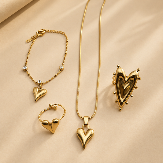 Golden Heart Jewelry Bundle Deal