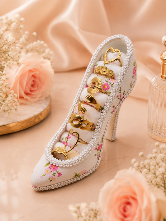 Floral Heel Ring Holder Set