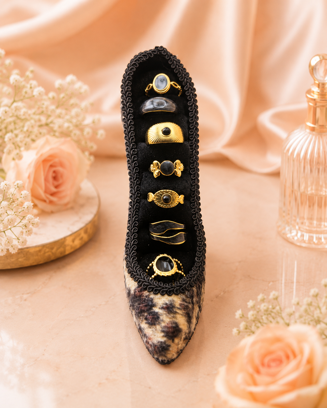 Leopard Heel Ring Holder Set
