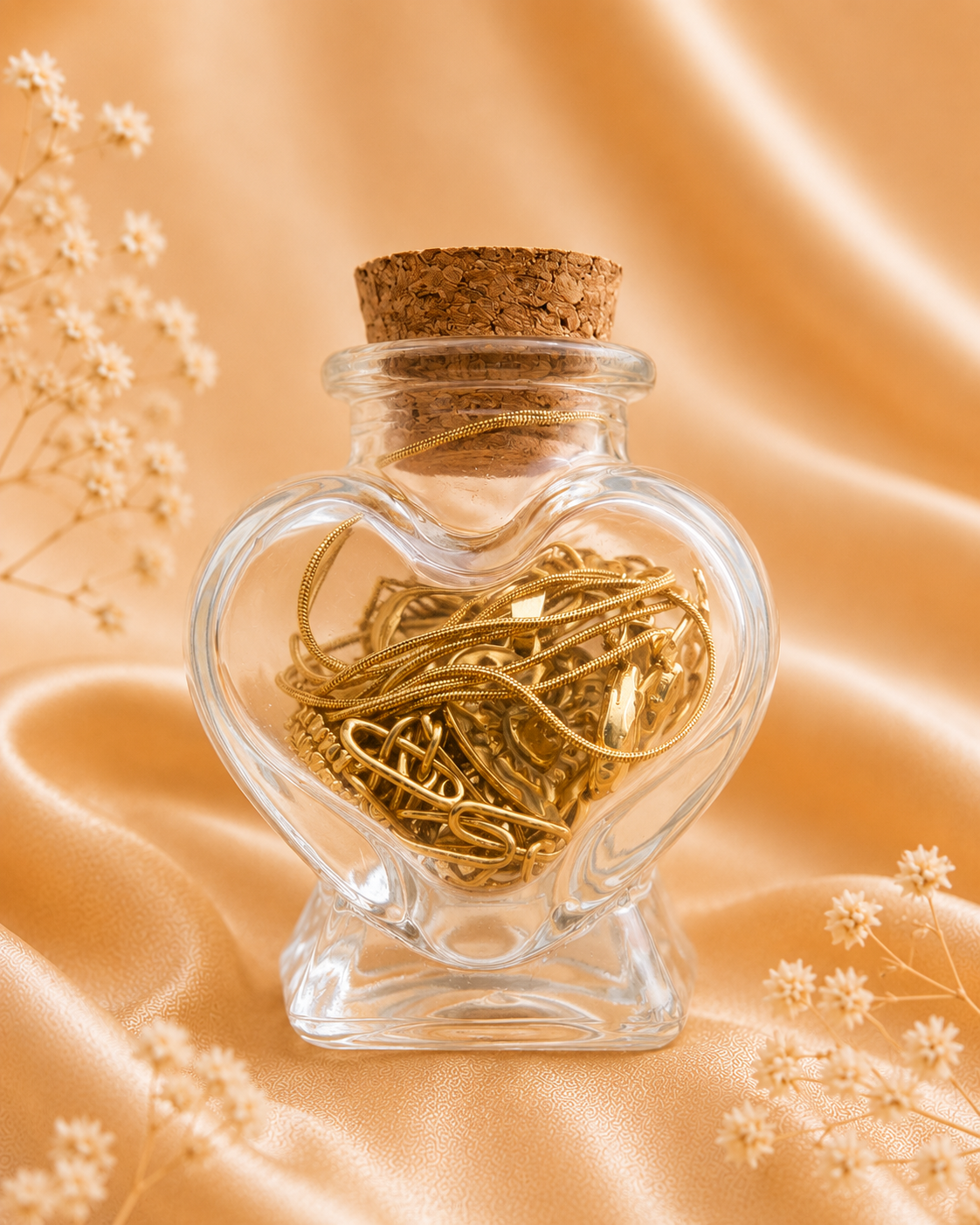 Golden Heart Treasure Jar