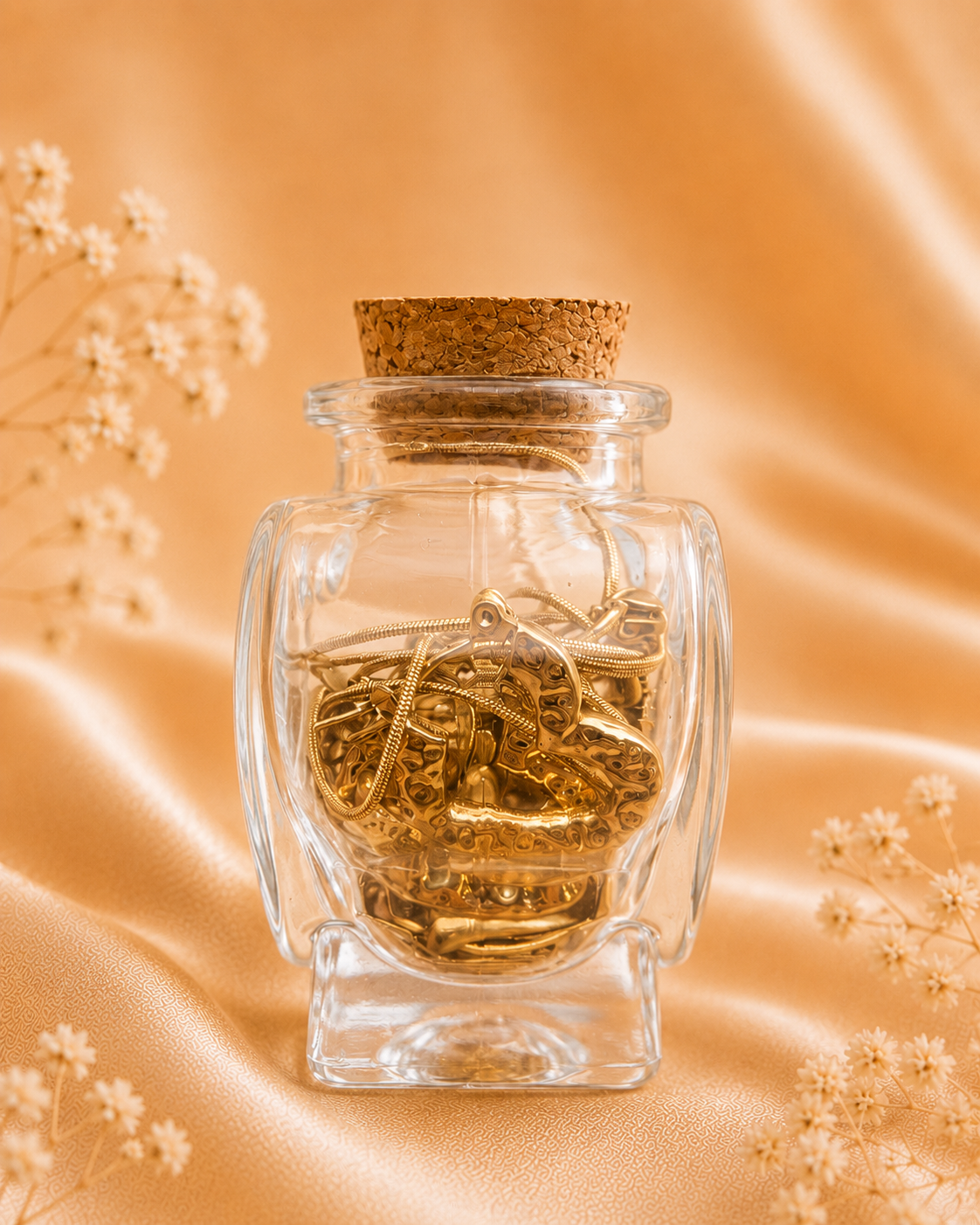 Golden Heart Treasure Jar