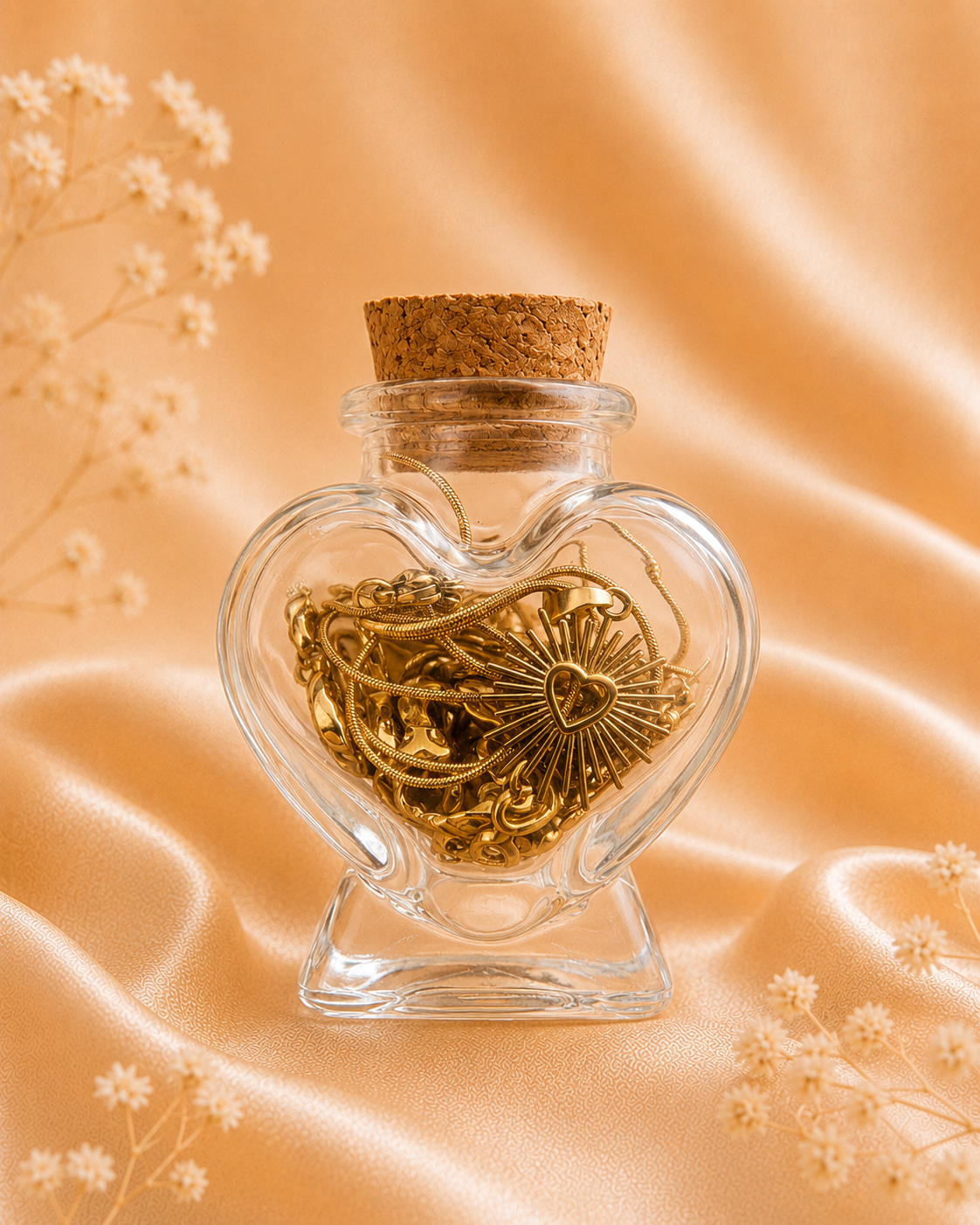 Golden Heart Treasure Jar