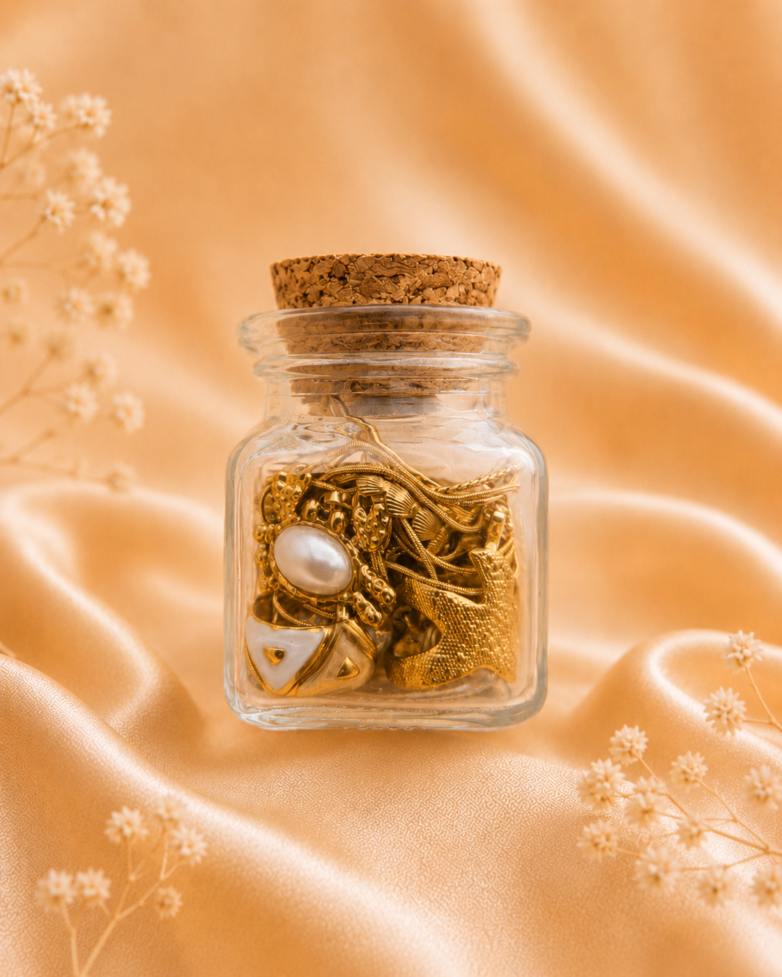 Golden Pearl Treasure Jar