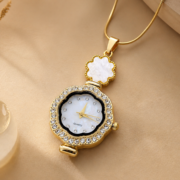 Gold Watch Charm Necklace
