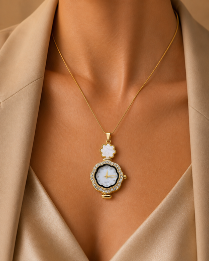 Gold Watch Charm Necklace
