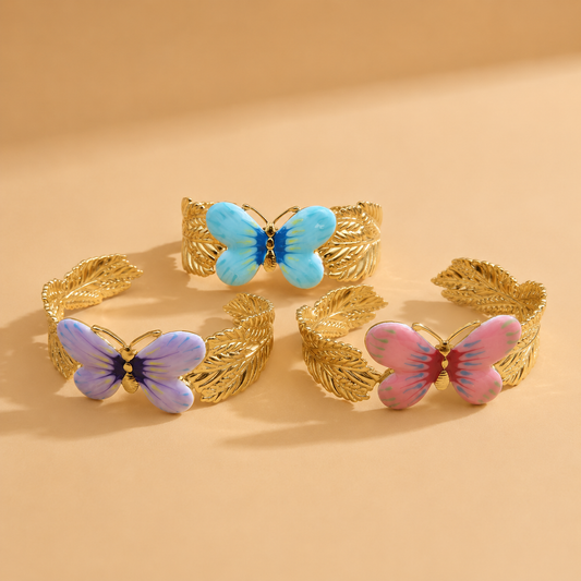 Golden Butterfly Leaf Bracelet
