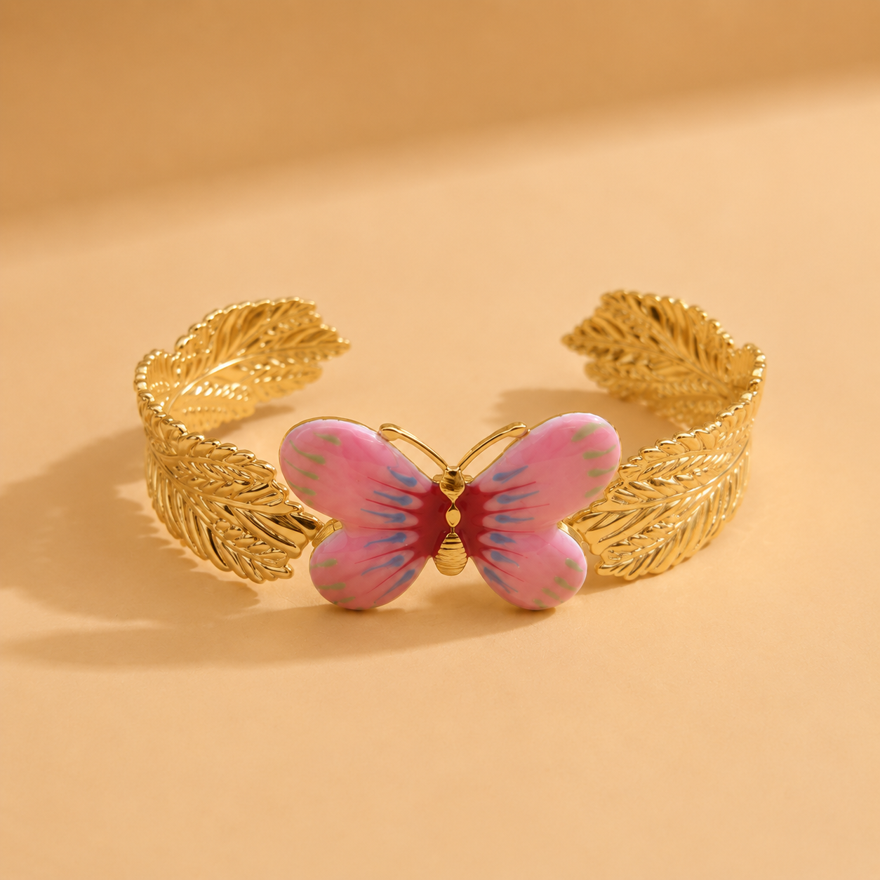 Golden Butterfly Leaf Bracelet