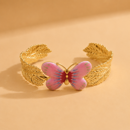 Golden Butterfly Leaf Bracelet
