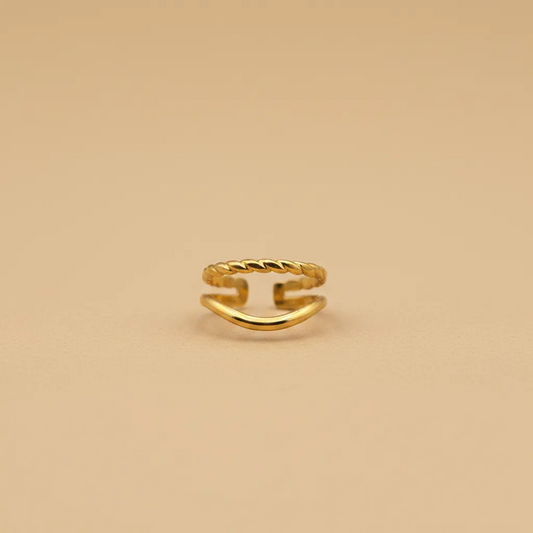 Gold Minimal Curve Adjustable Ring