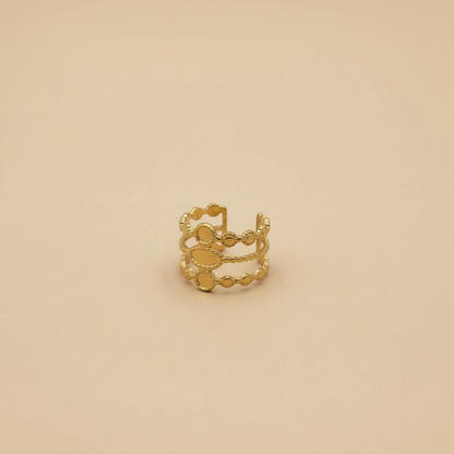 Bague réglable en or multirangs – Design ouvert tendance