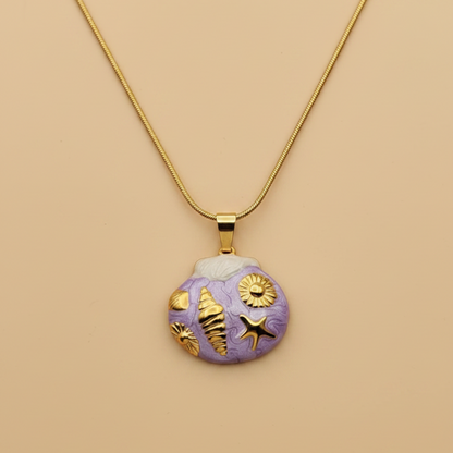 Gold Shell Starfish Necklace