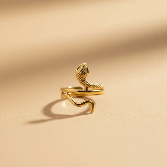 Gold Snake Wrap Adjustable Ring