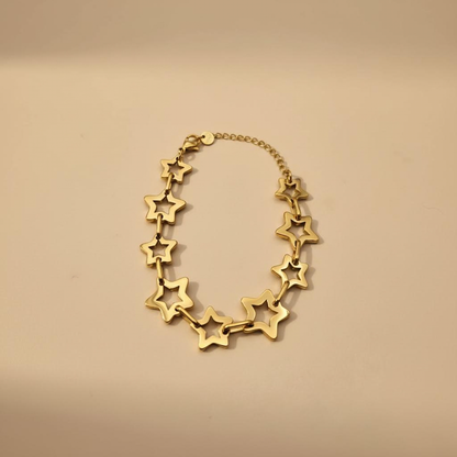 Gold Star Link Bracelet – Bold Open Design