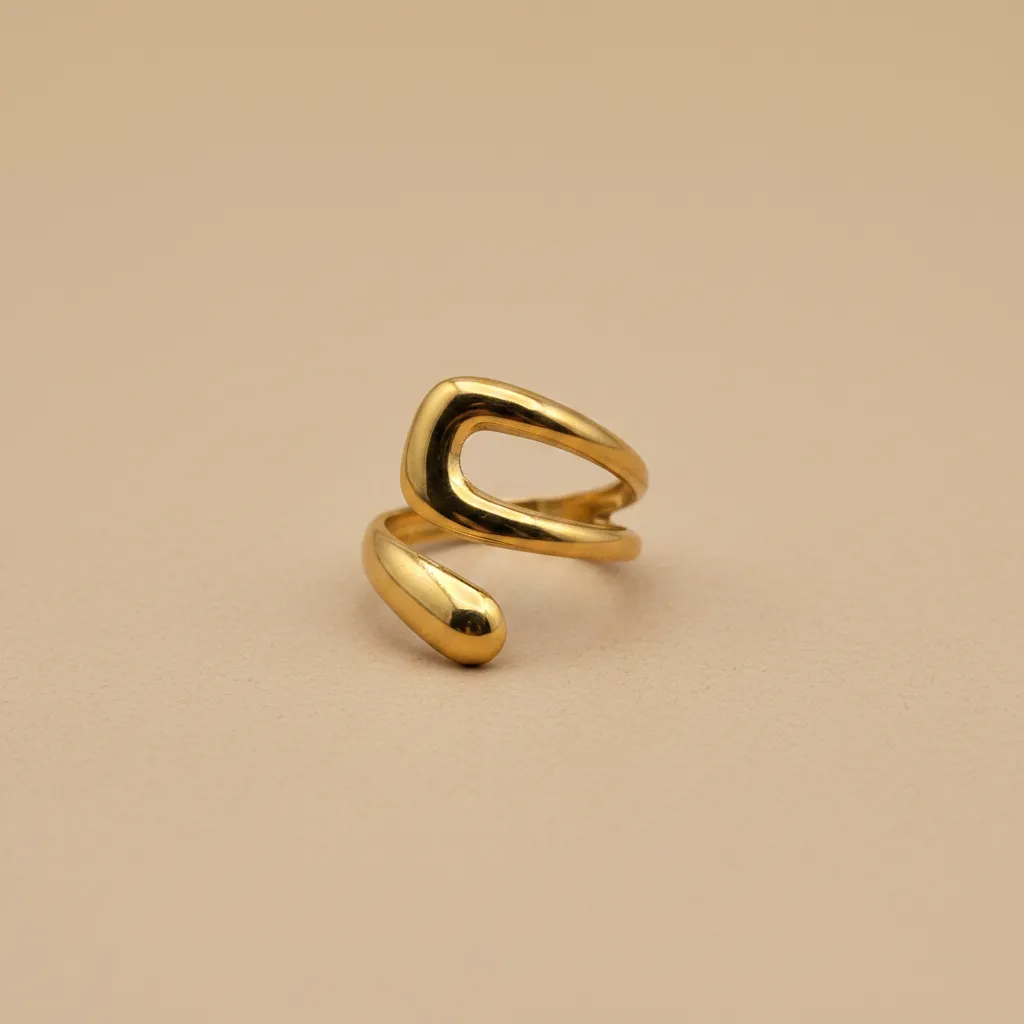 Gold Abstract Open Shape Ring