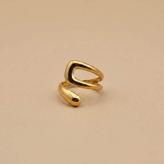 Gold Abstract Open Shape Ring