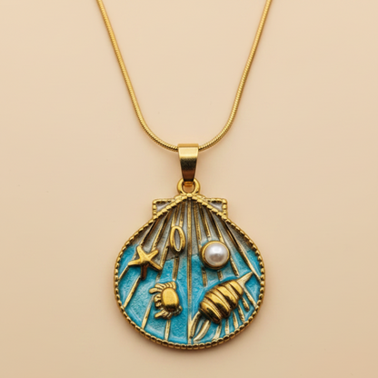Ocean Shell Charm Pendant Necklace