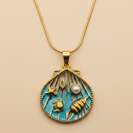 Ocean Shell Charm Pendant Necklace
